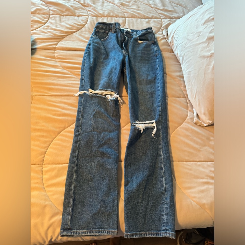 Abercrombie and fitch ultra High Rise straight curve love Jean
